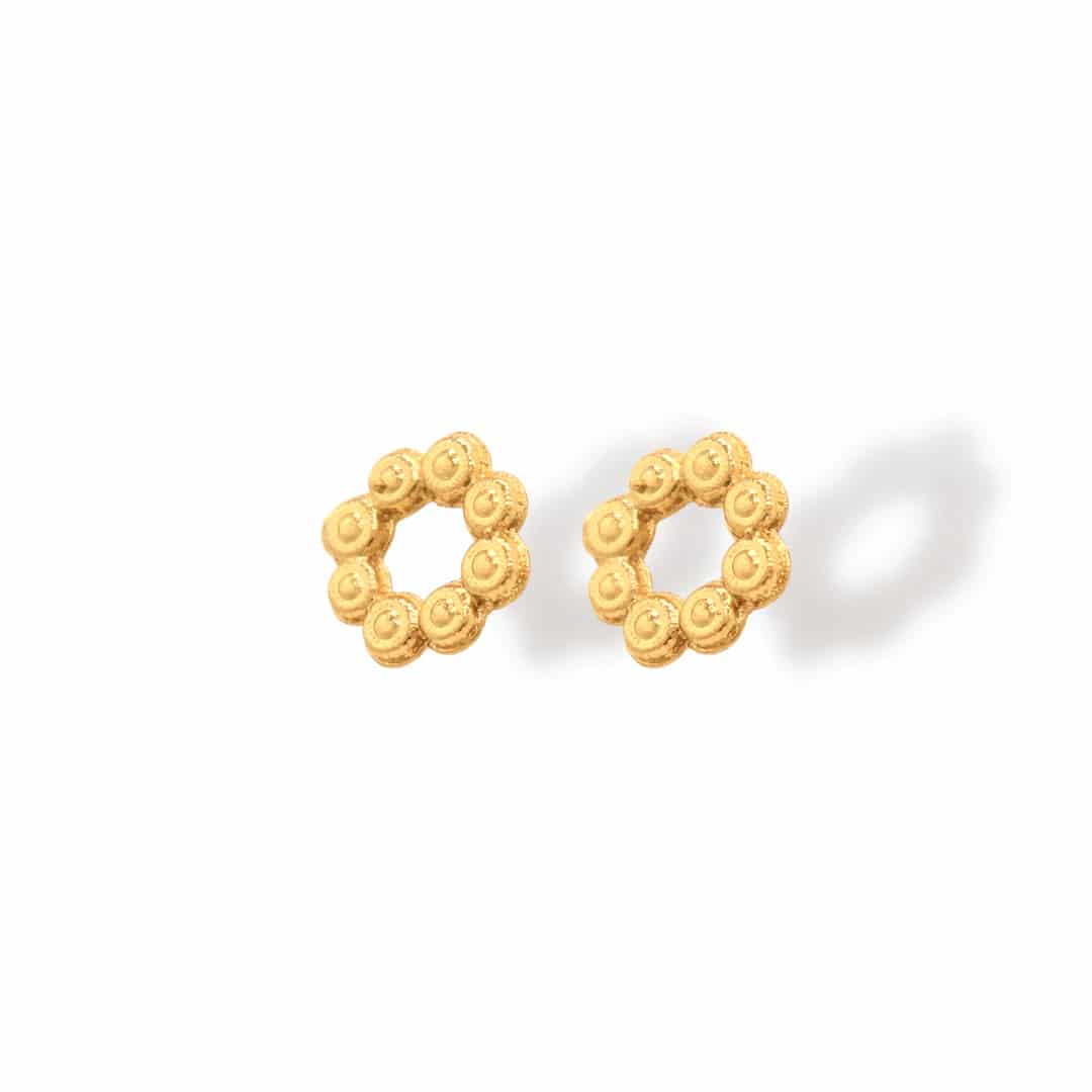 Aretes pequeños de coronas circulares - miniatura 2