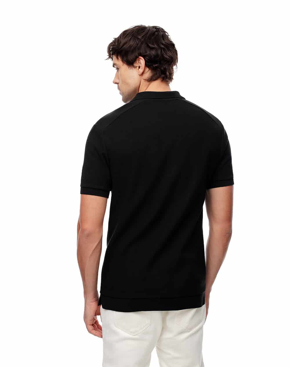Polo regular algodón negra hombre - miniatura 8