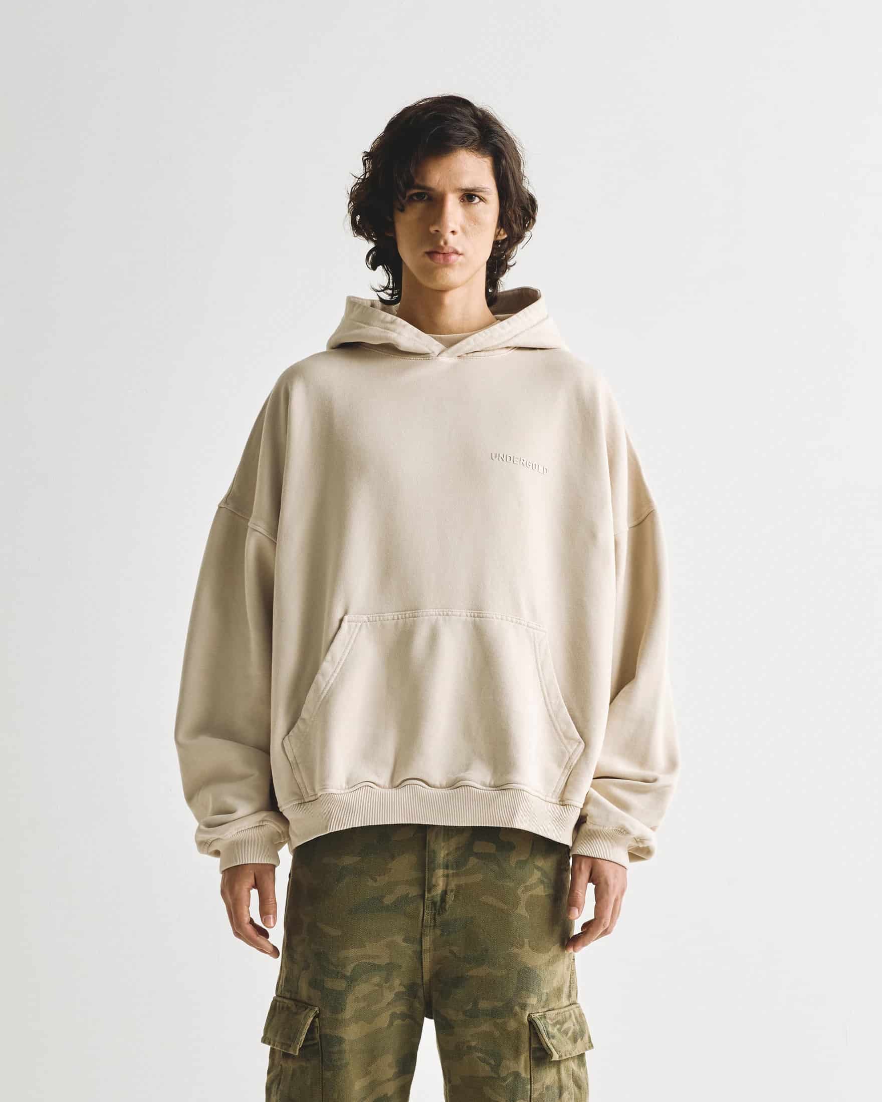 Line Logo Hoodie Cream - miniatura 2