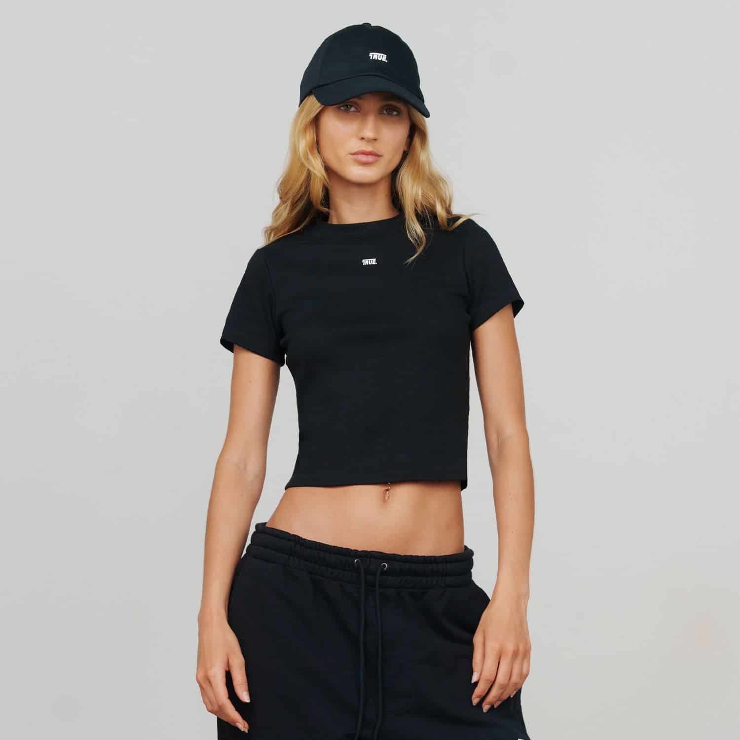 Slim Ribbed Fitted Tee - Black - miniatura 2