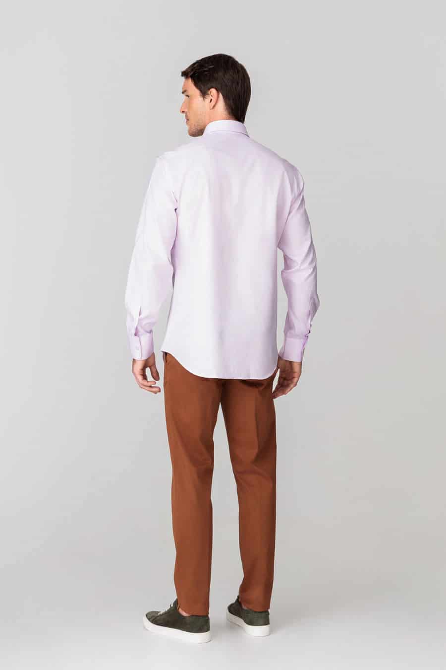 men’s cotton slim fit shirt lilac - miniatura 2