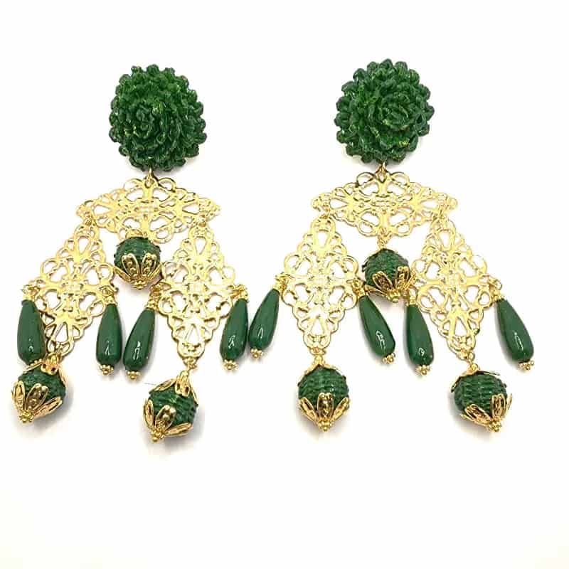 Flower & Gold Earrings - miniatura 1