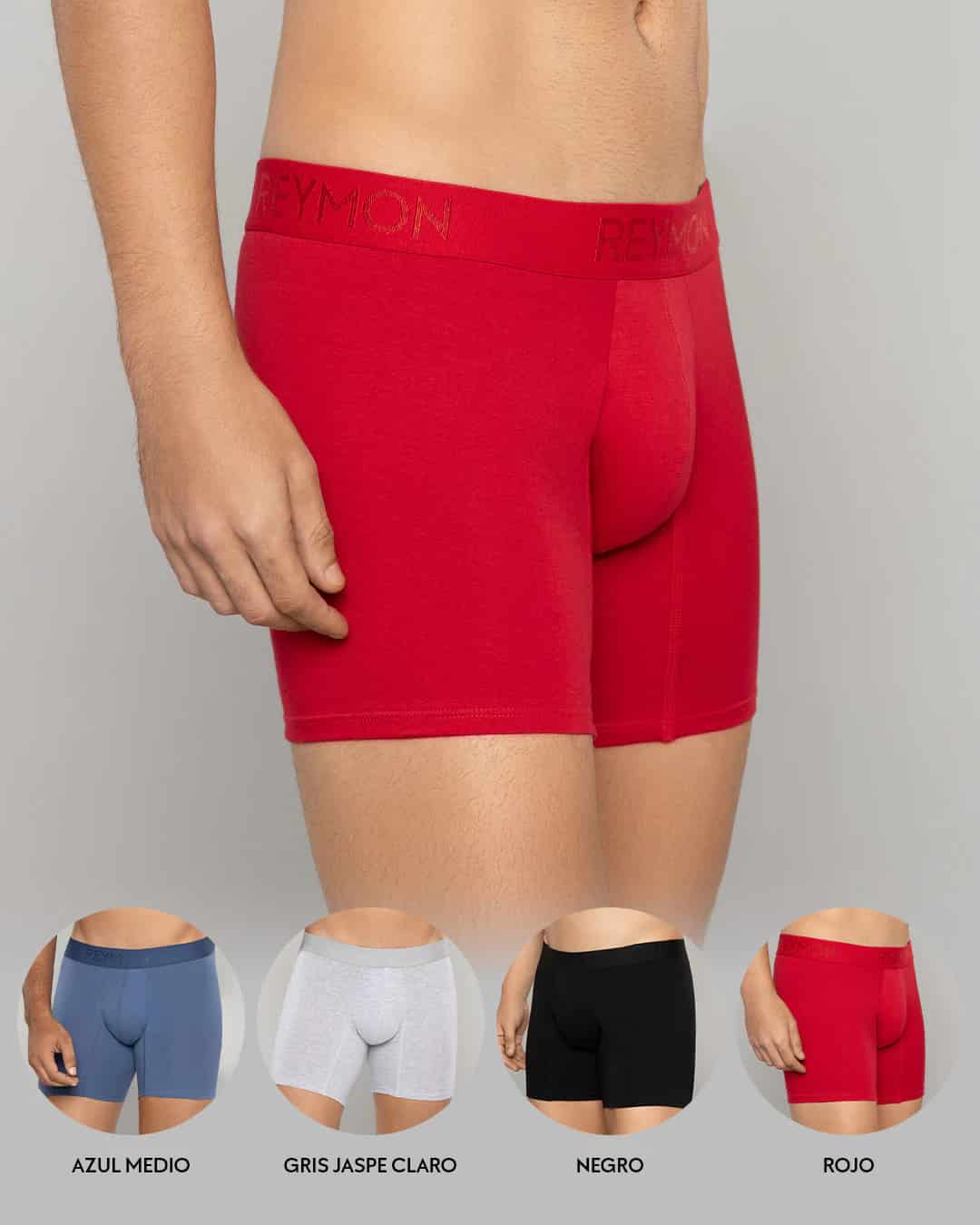 Pack x4 boxer semilargo Algodón unicolor Ref.3010-4 - miniatura 6