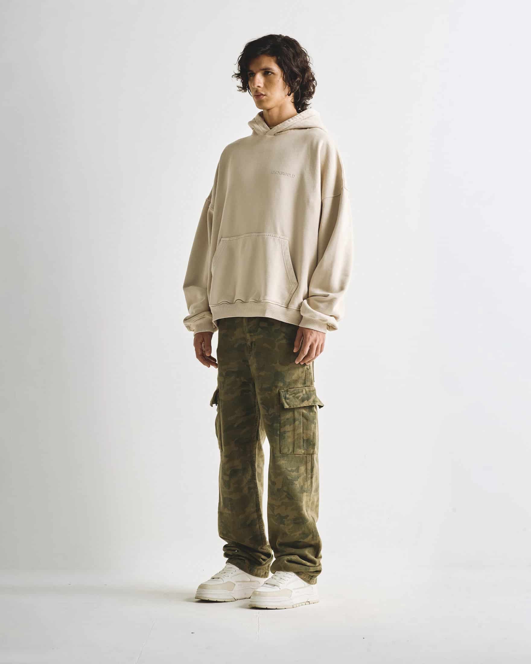Line Logo Hoodie Cream - miniatura 5