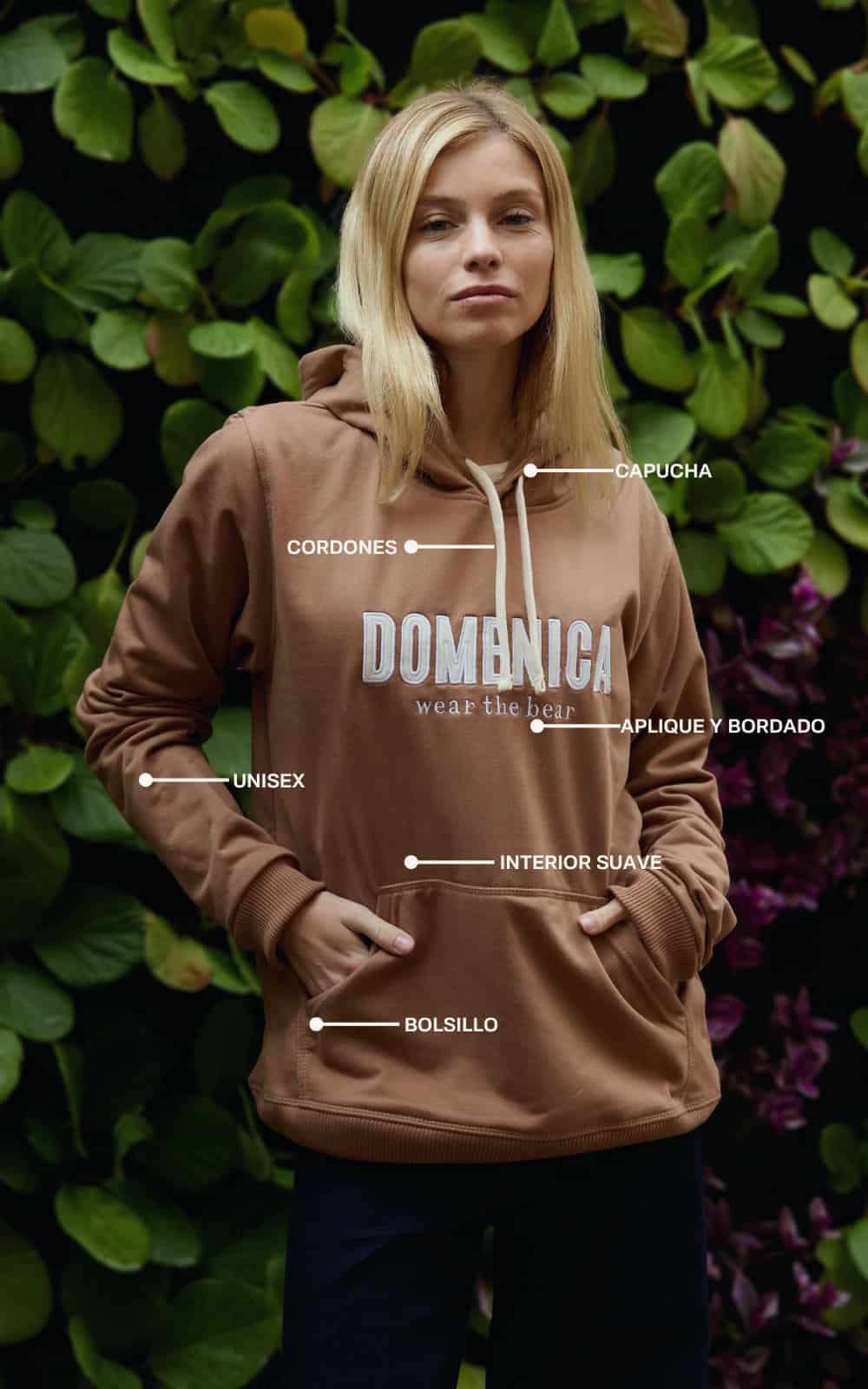 HOODIE DOMENICA ALMENDRA - UNISEX - miniatura 4