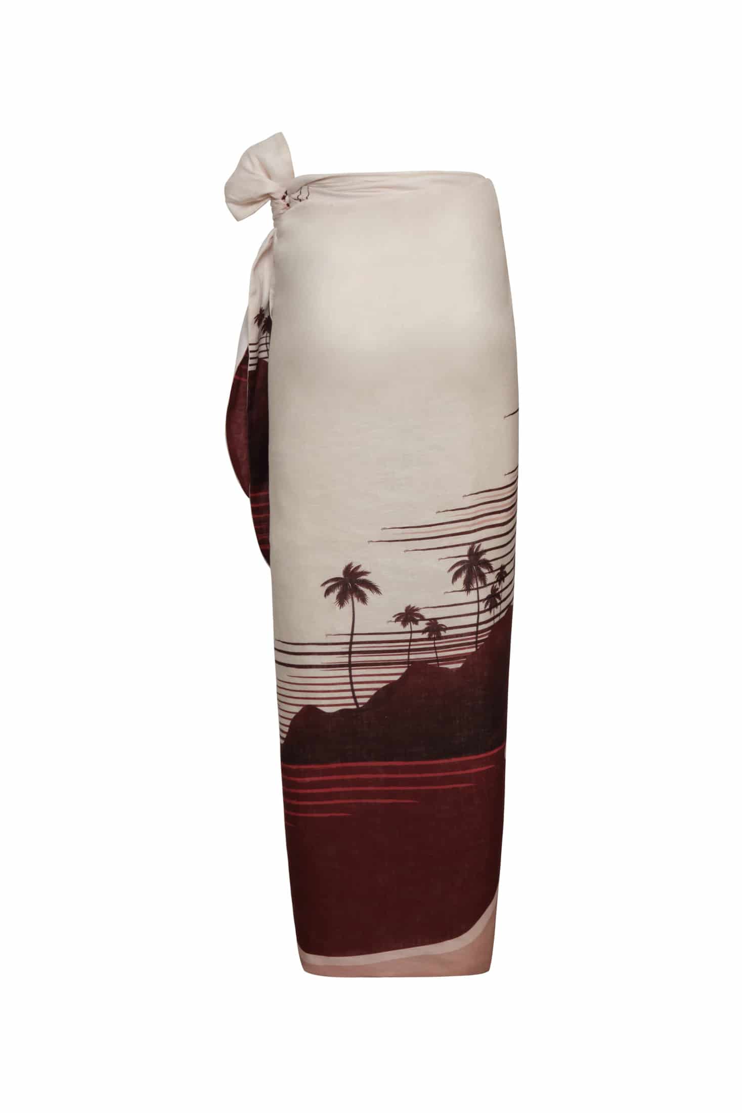 Mapara Linen Skirt / Red Tropical Landscape - miniatura 3
