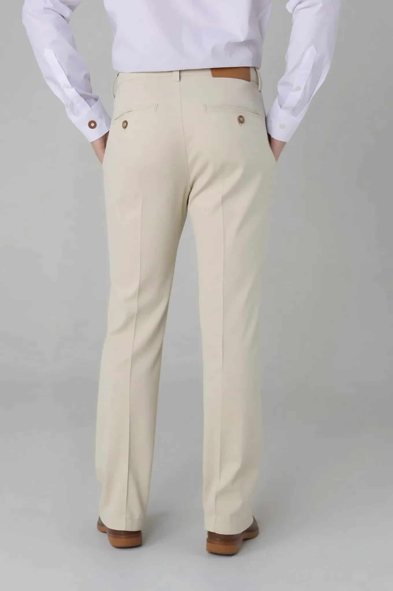 Pantalón Clásico Beige en Lino y Algodón - miniatura 5