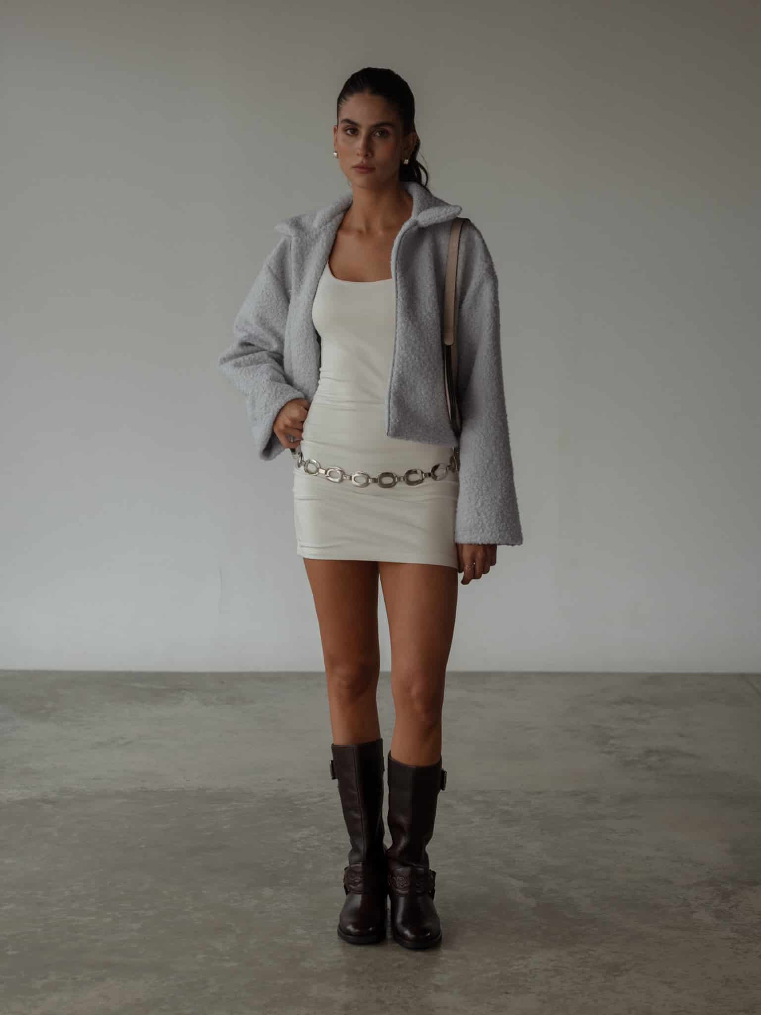 ESSENTIAL MINI DRESS - SOFT WHITE - miniatura 8