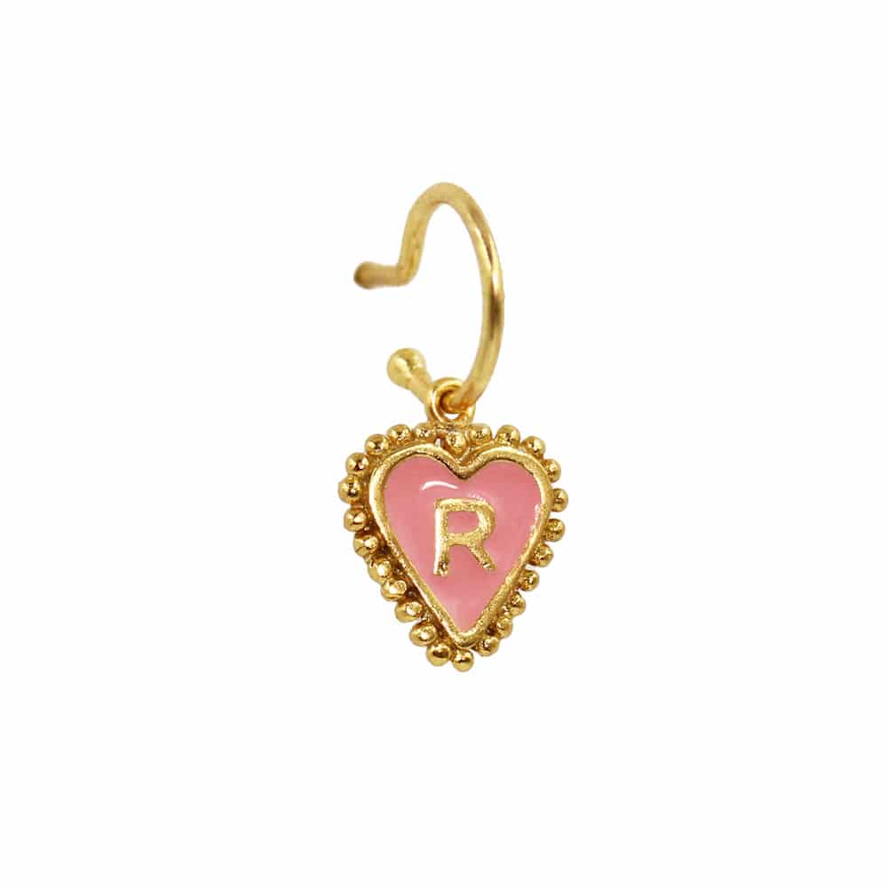 PreOrder Baby Hoops 9mm Letra Heart Plata - miniatura 44