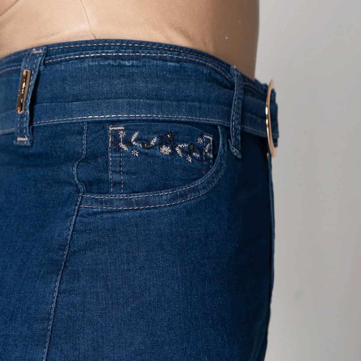 Falda Larga Denim Slim Kenbleu - miniatura 5