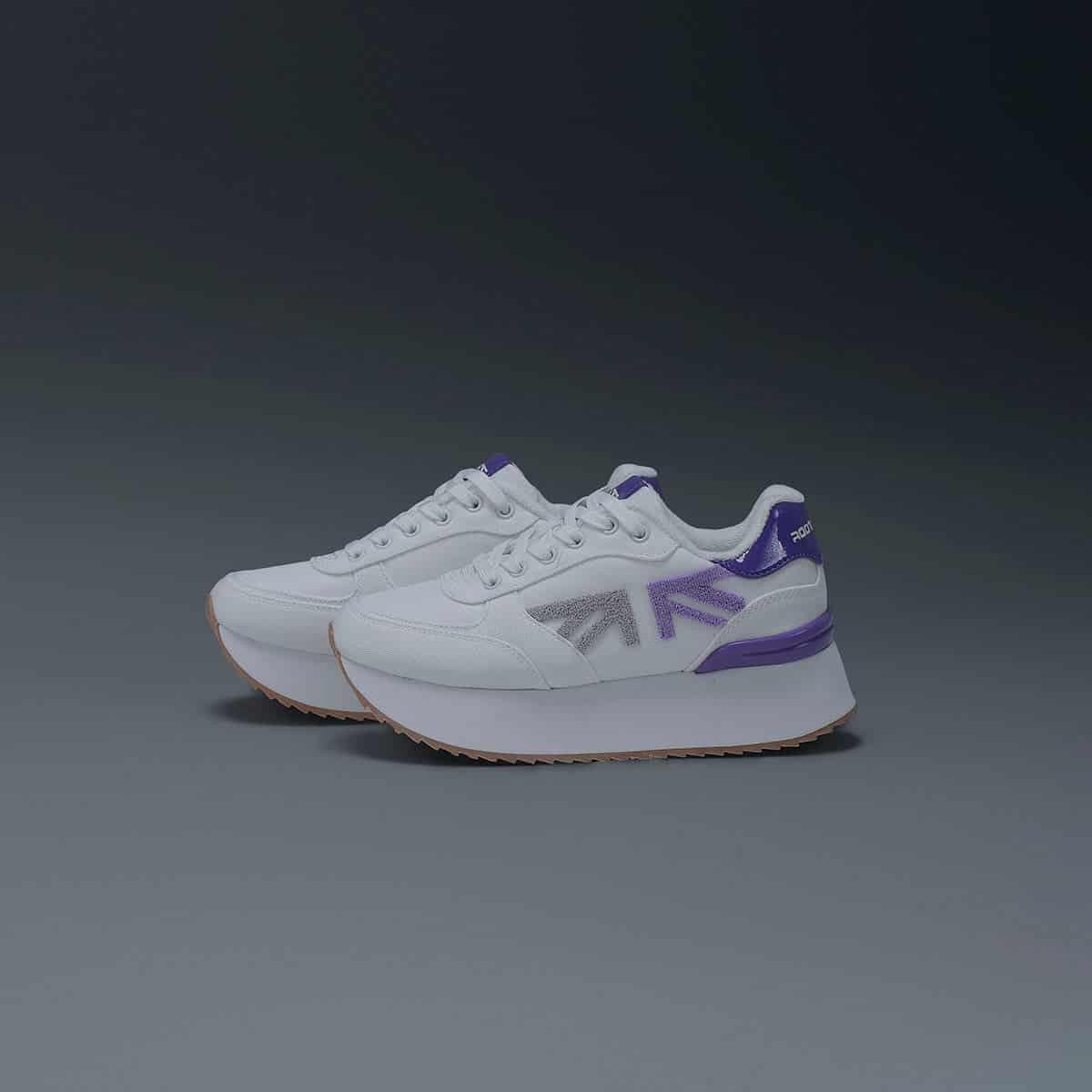 Tenis Blanco Morado Mujer - miniatura 1
