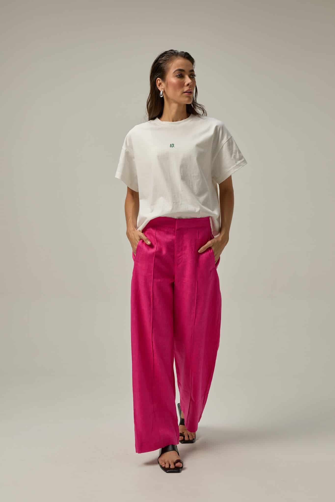Pantalón Serre de lino | rosado Hot Pink - miniatura 2