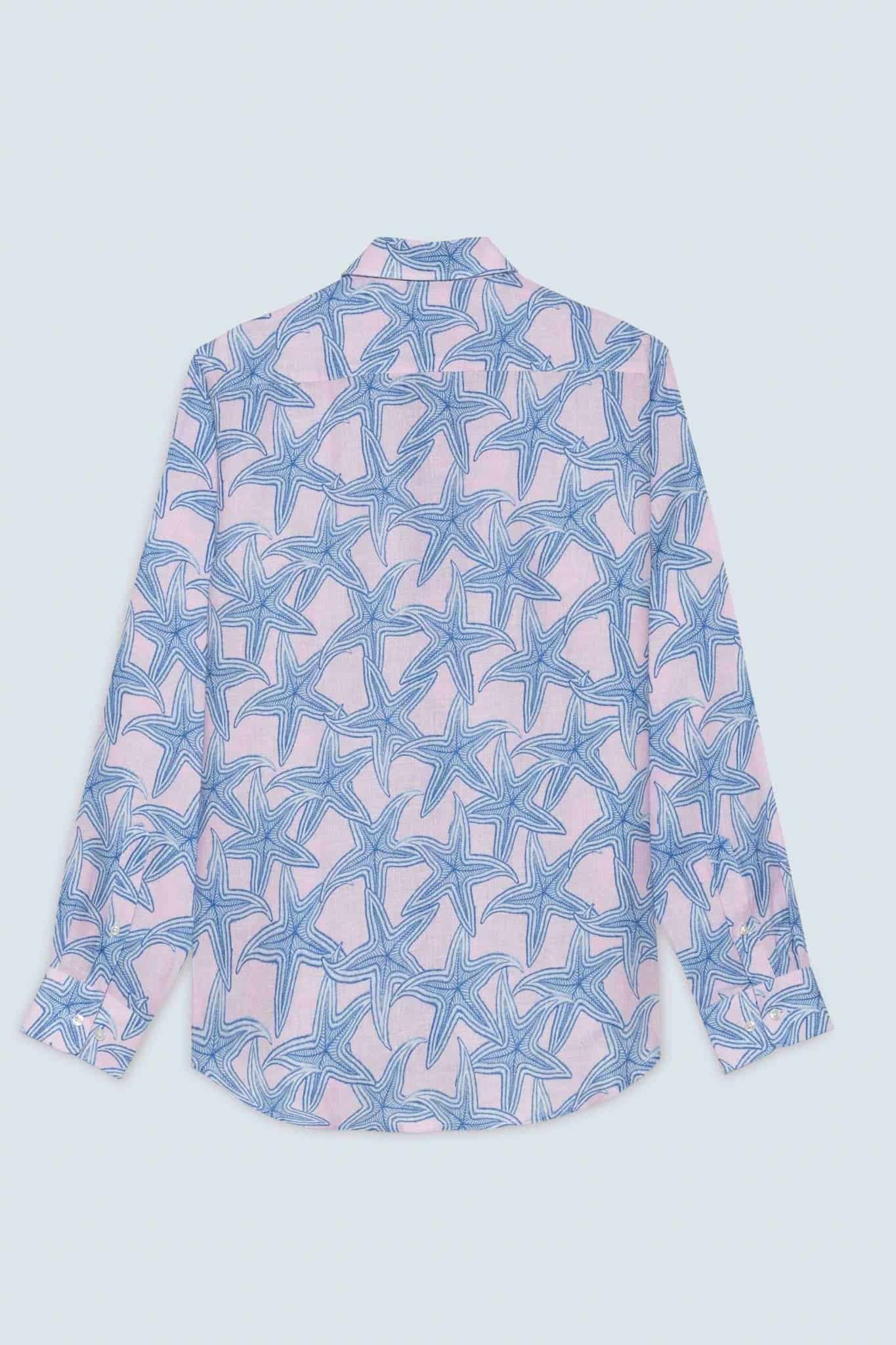 Men's linen shirt pink stella - miniatura 5