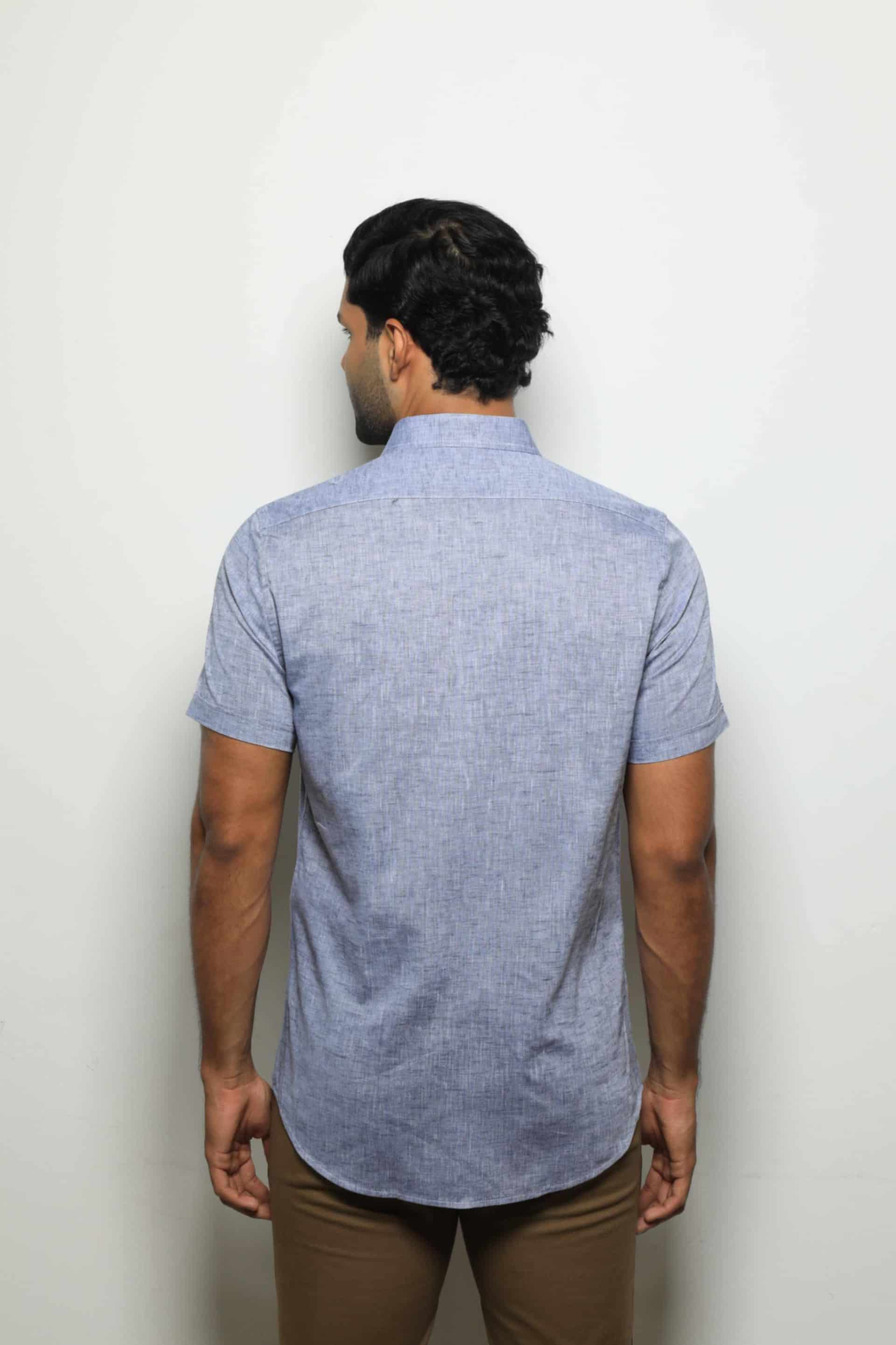 Camisa Manga Corta Navy Melange - miniatura 4