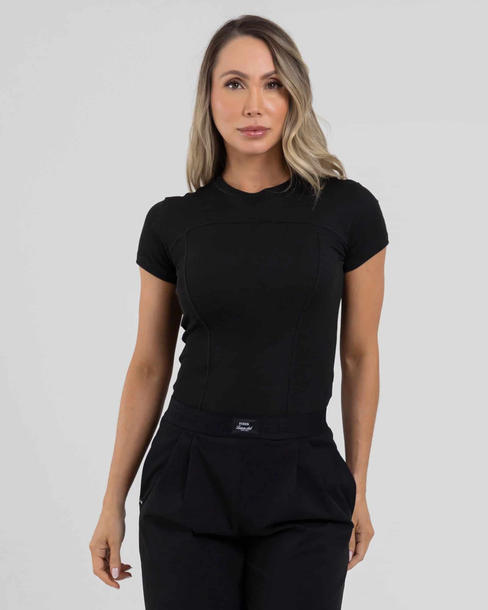 Tee pure rib negro genuina - miniatura 1
