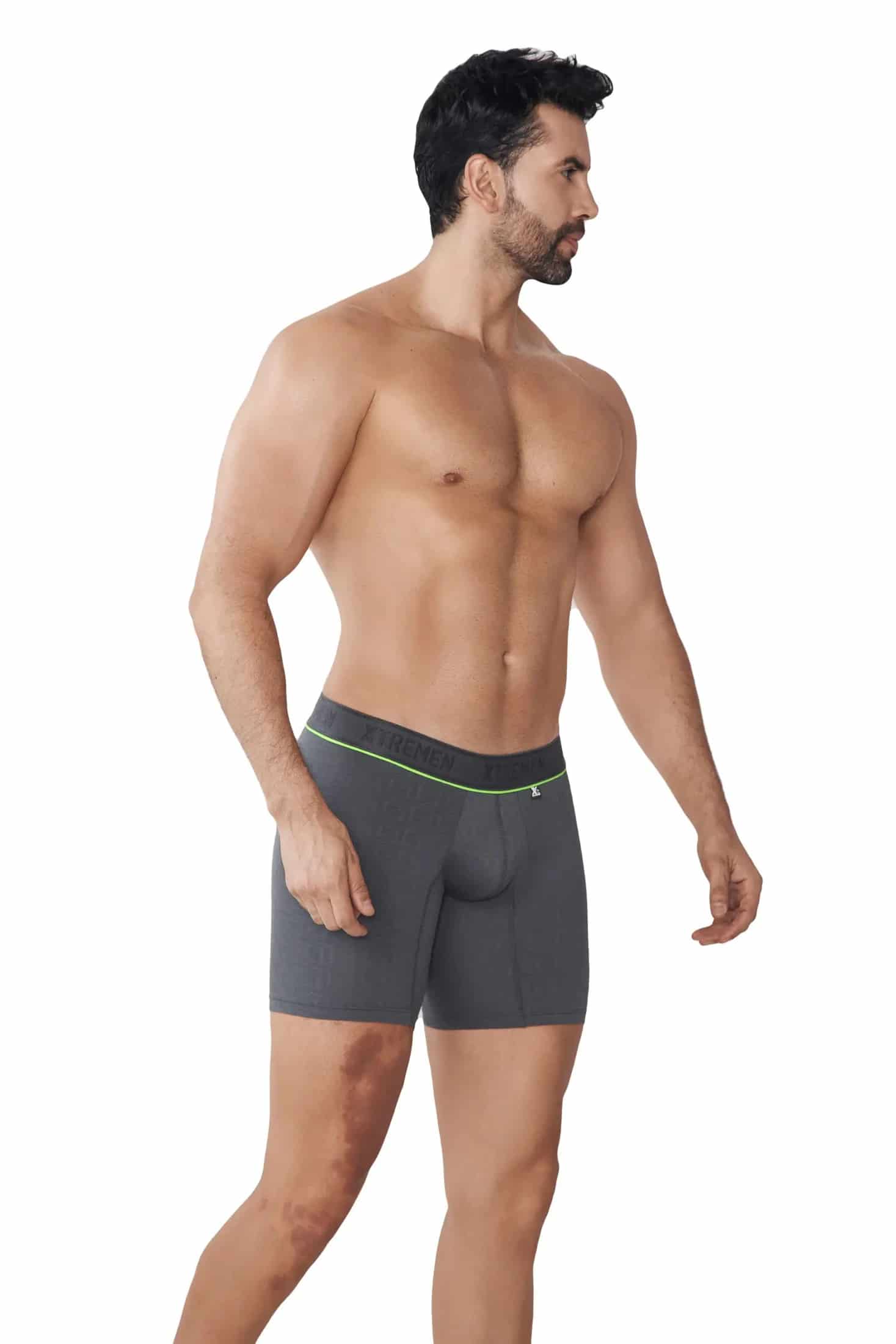 BOXER MICROFIBRA JACQUARD CUBOS GRIS OSCURO - miniatura 2