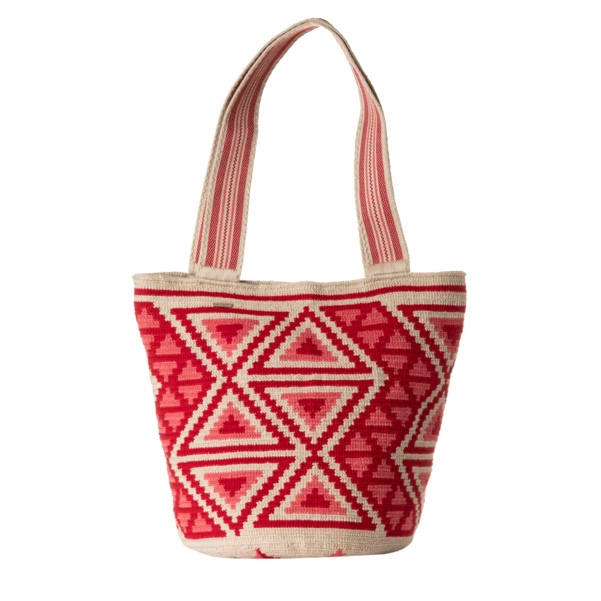 Bolso de Playa Wayuu Rojo Salmón - miniatura 1