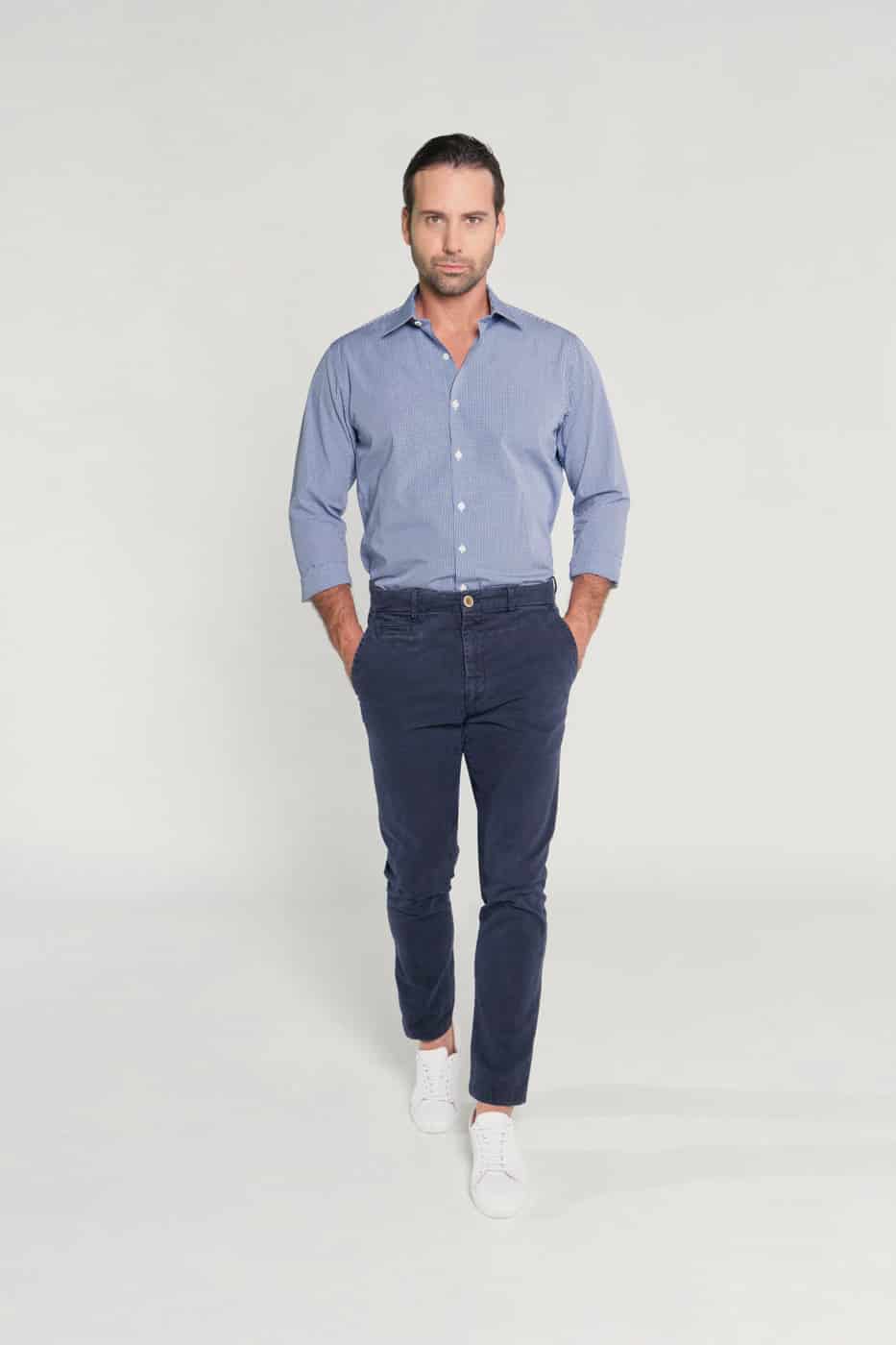 Camisa Classic Algodón Azul Oscuro - miniatura 2
