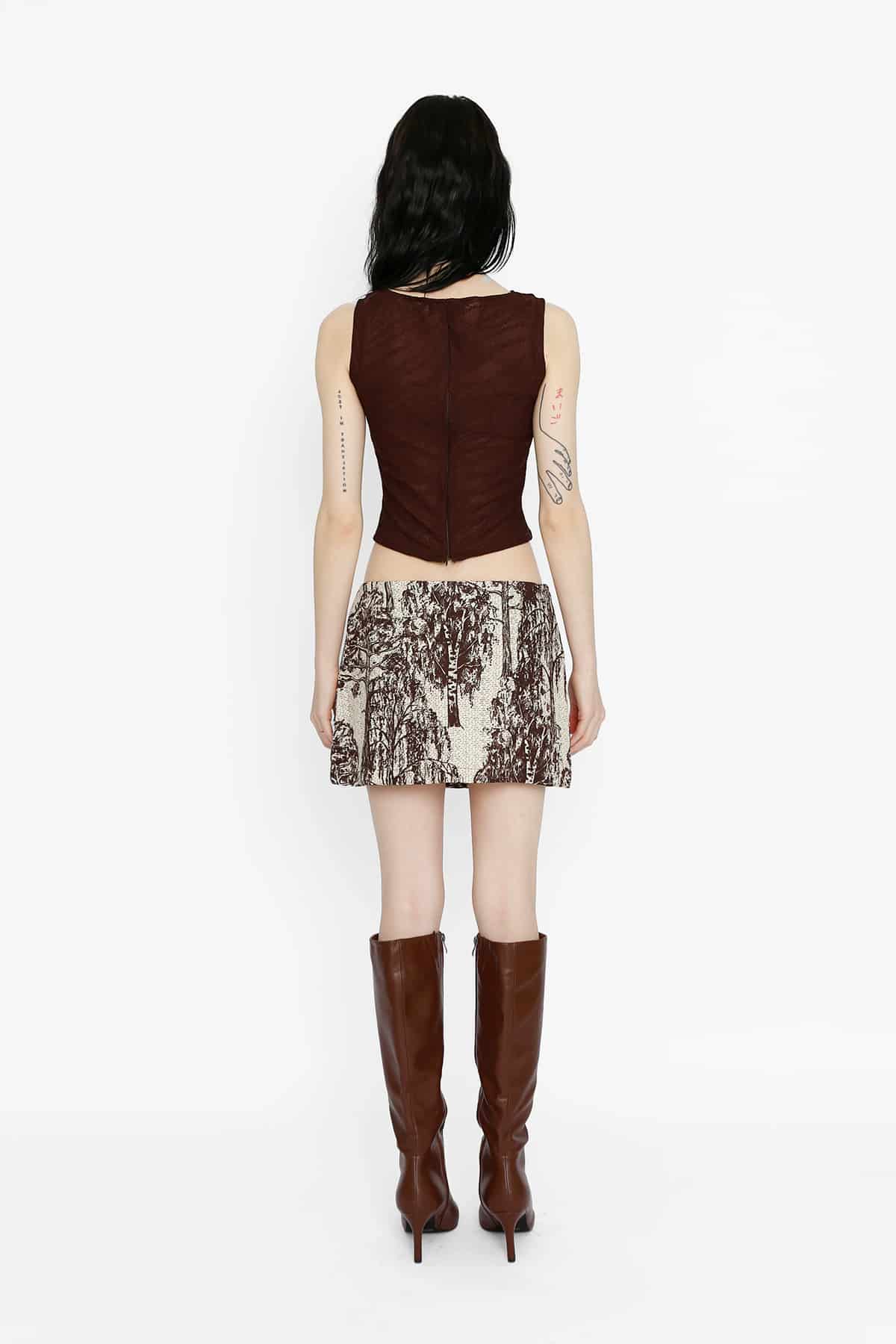Mini Skirt in Brown Willow - miniatura 4