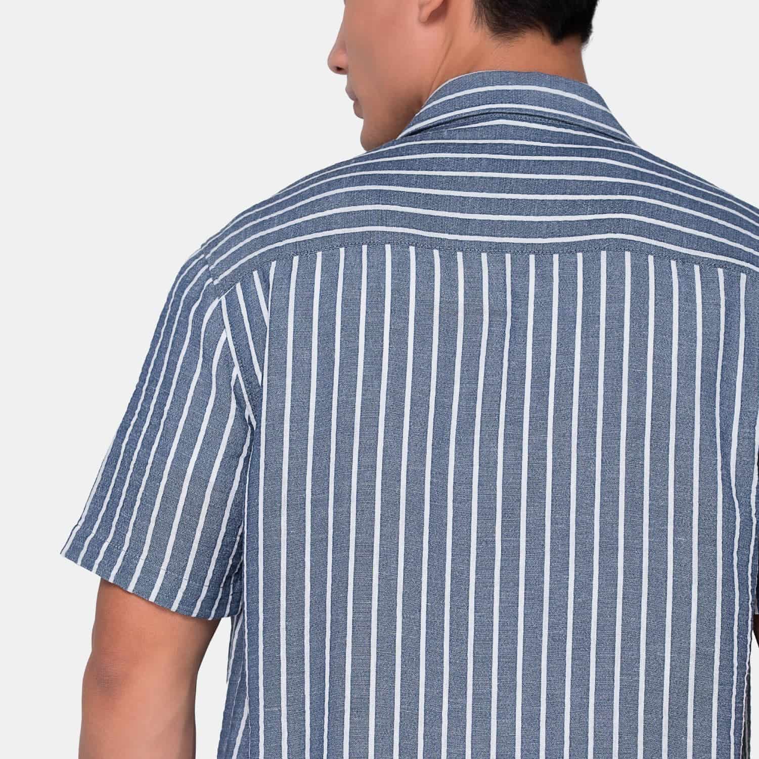 Vertical Stripes S/S Shirt Light Blue - miniatura 6