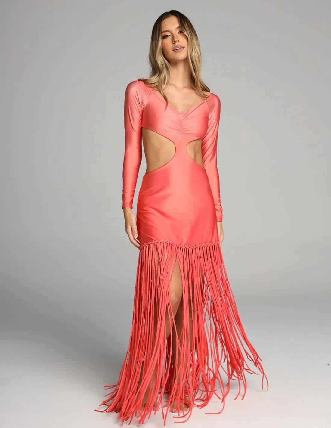 Vestido Aloha Salmon Flower - miniatura 1
