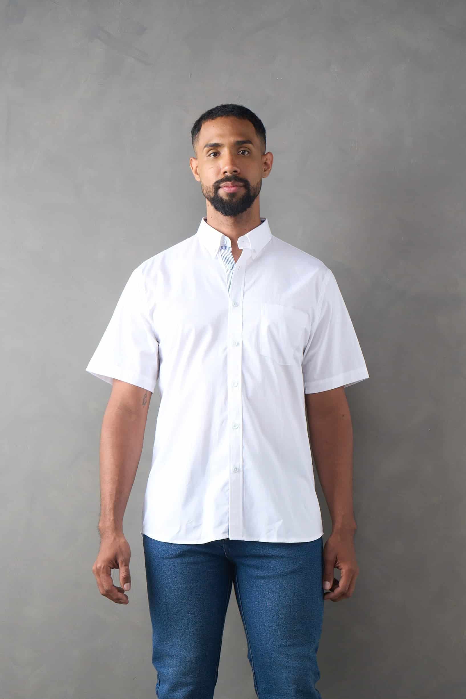 Camisa regular fit manga corta blanco - miniatura 1