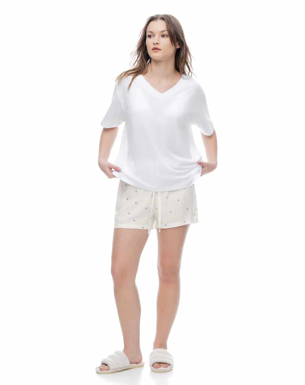 Short blanco estampado mujer - miniatura 4