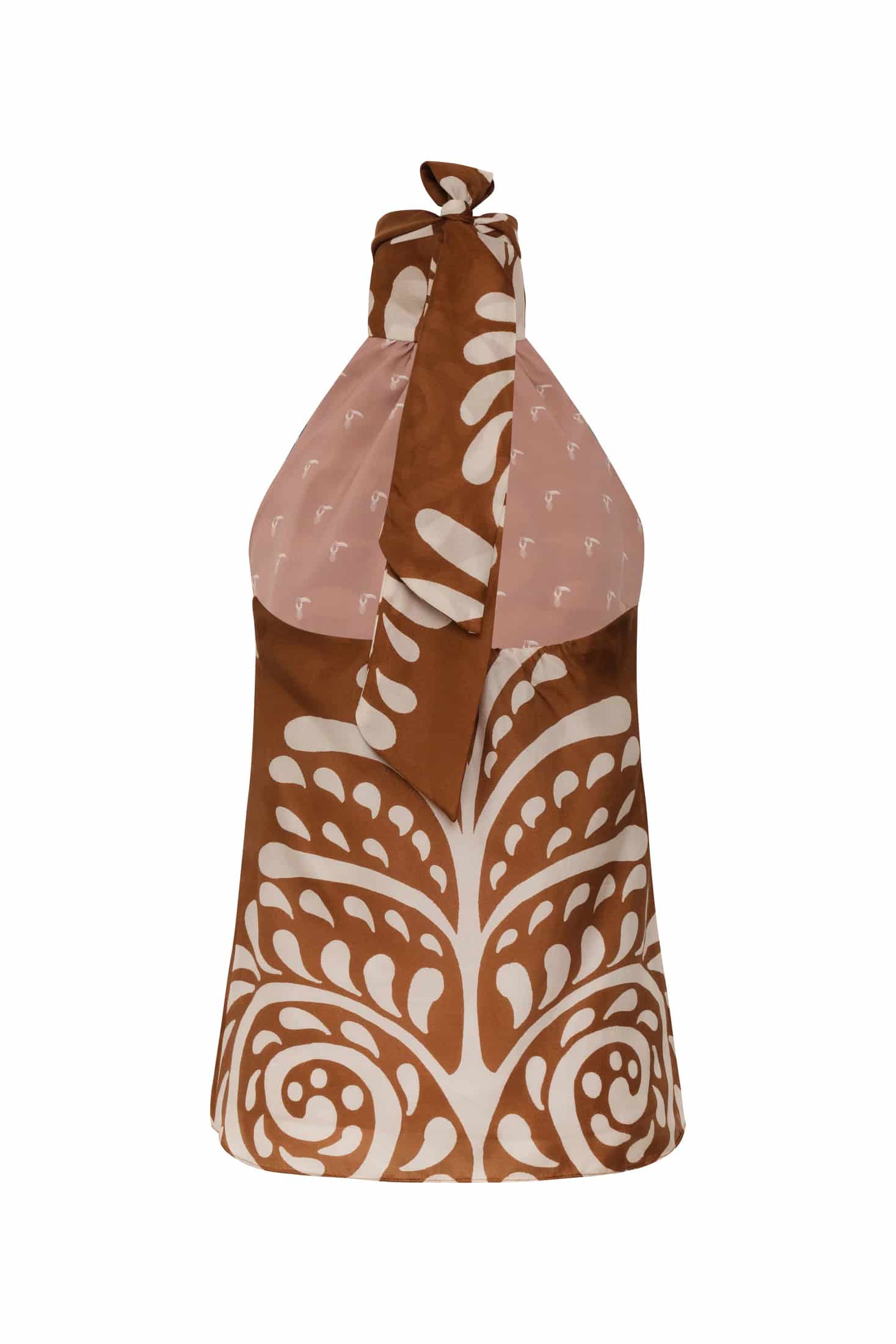 Magdalena Cotton Silk Blouse / Brown Arabesque - miniatura 3