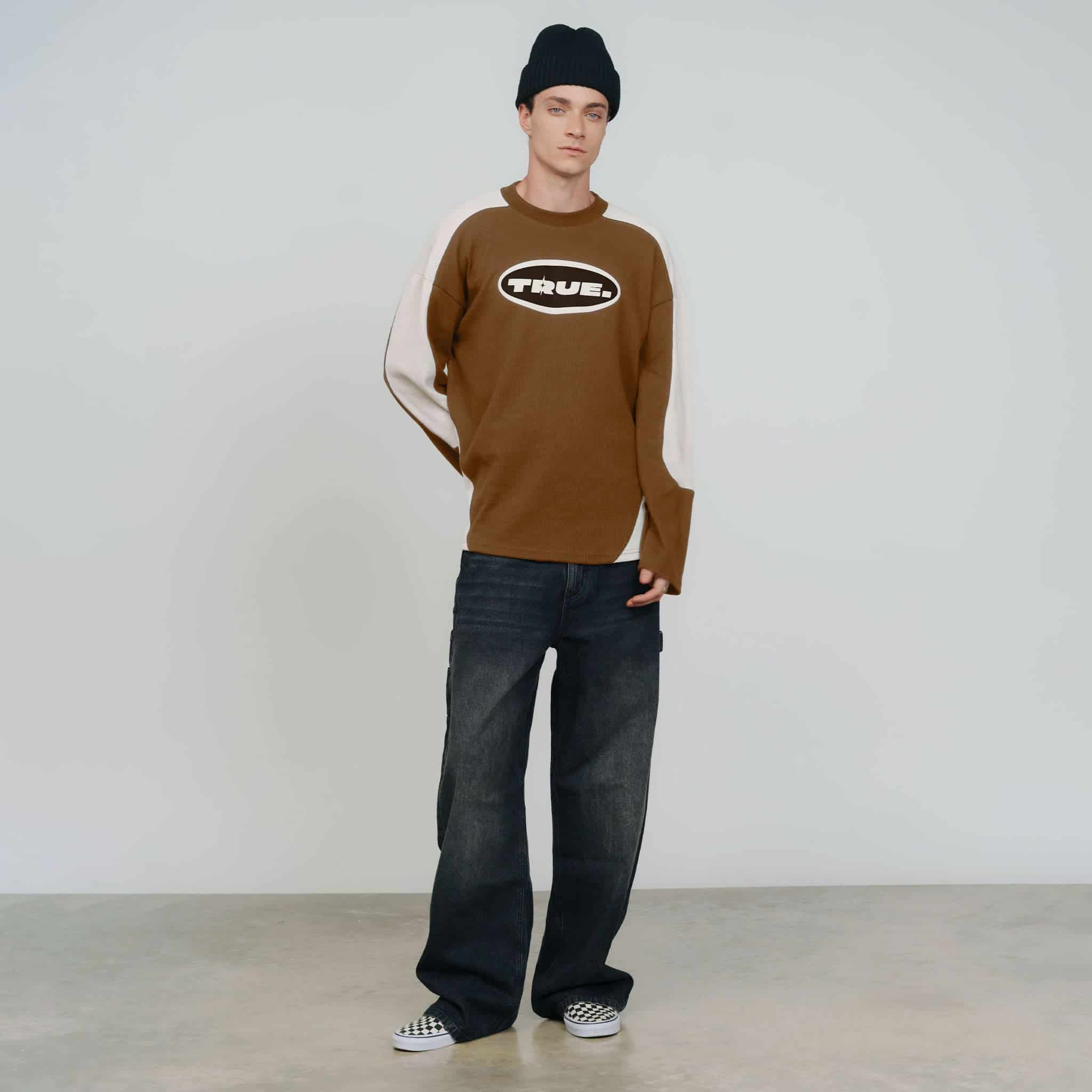 Waffer Long Sleeve Tee - Brown - miniatura 5