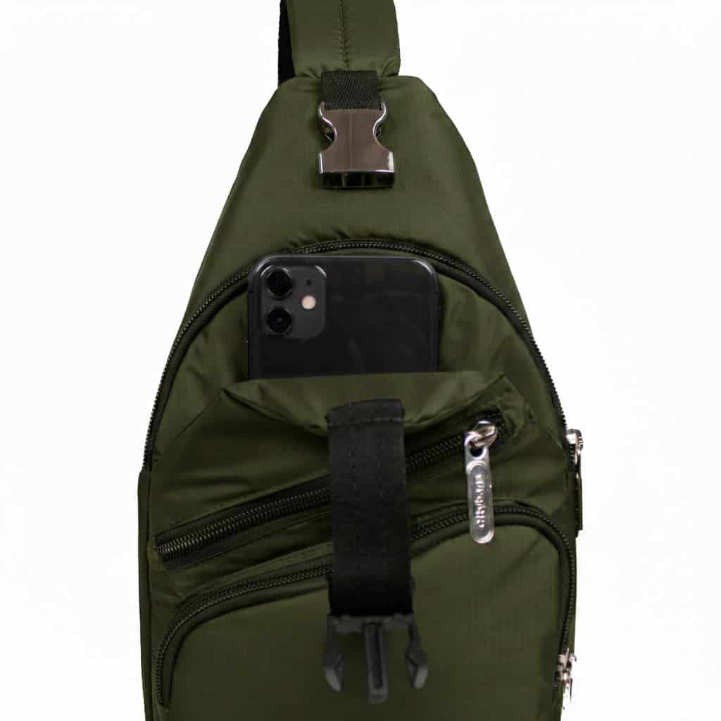 Bandolera Cruzada de Viaje Mediana Light Verde Militar -VM - miniatura 6