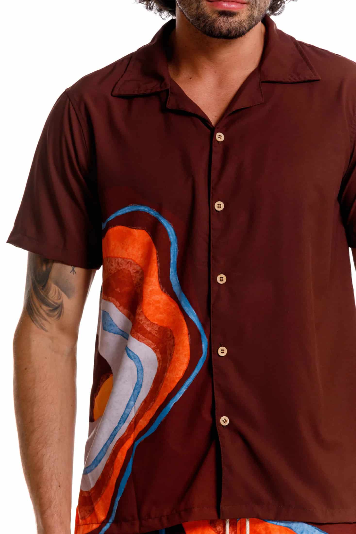 Camisa Playera Nebula Marrón - miniatura 5