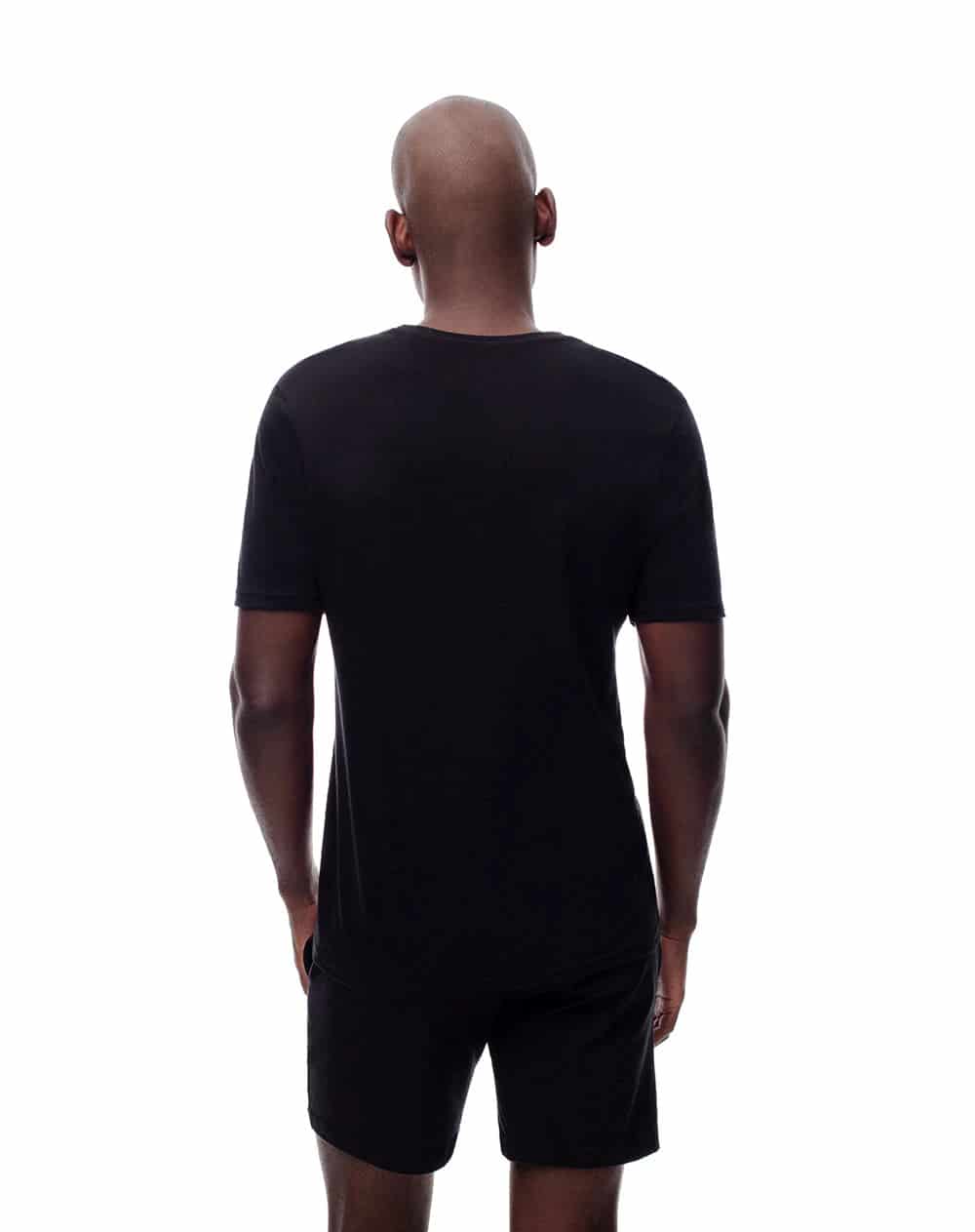 Camiseta relax algodón jersey negra hombre - miniatura 2