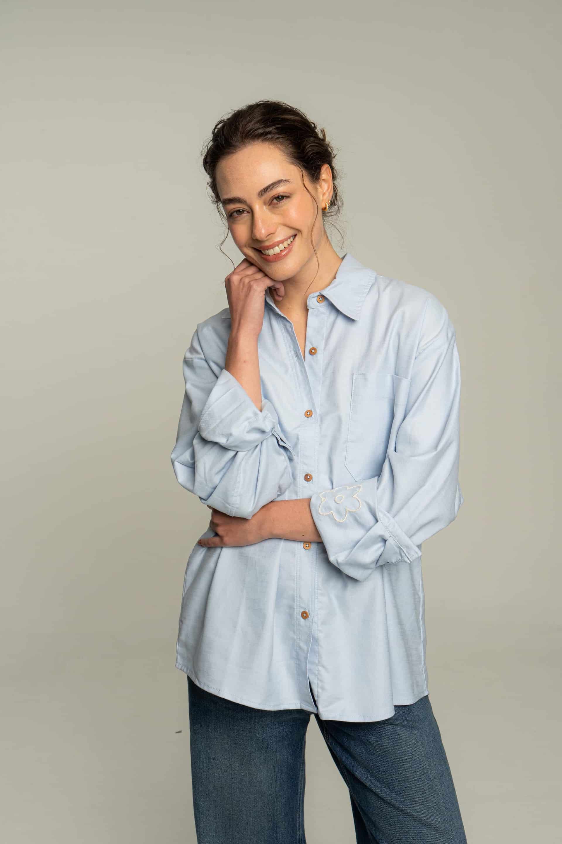 Camisa flor azul - miniatura 2