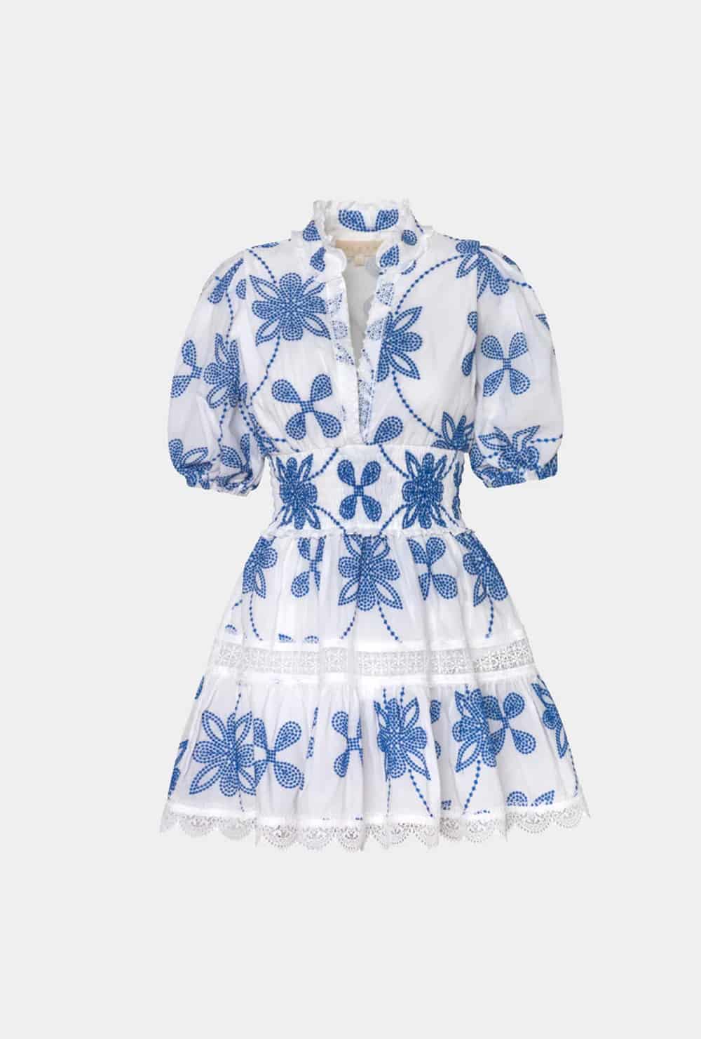 PAULINE MINI DRESS WHITE/BLUE - miniatura 2