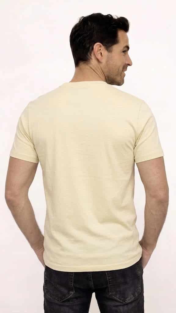 CAMISETA BÁSICA LIVIANA CUELLO REDONDO BEIGE PARA HOMBRE - miniatura 2
