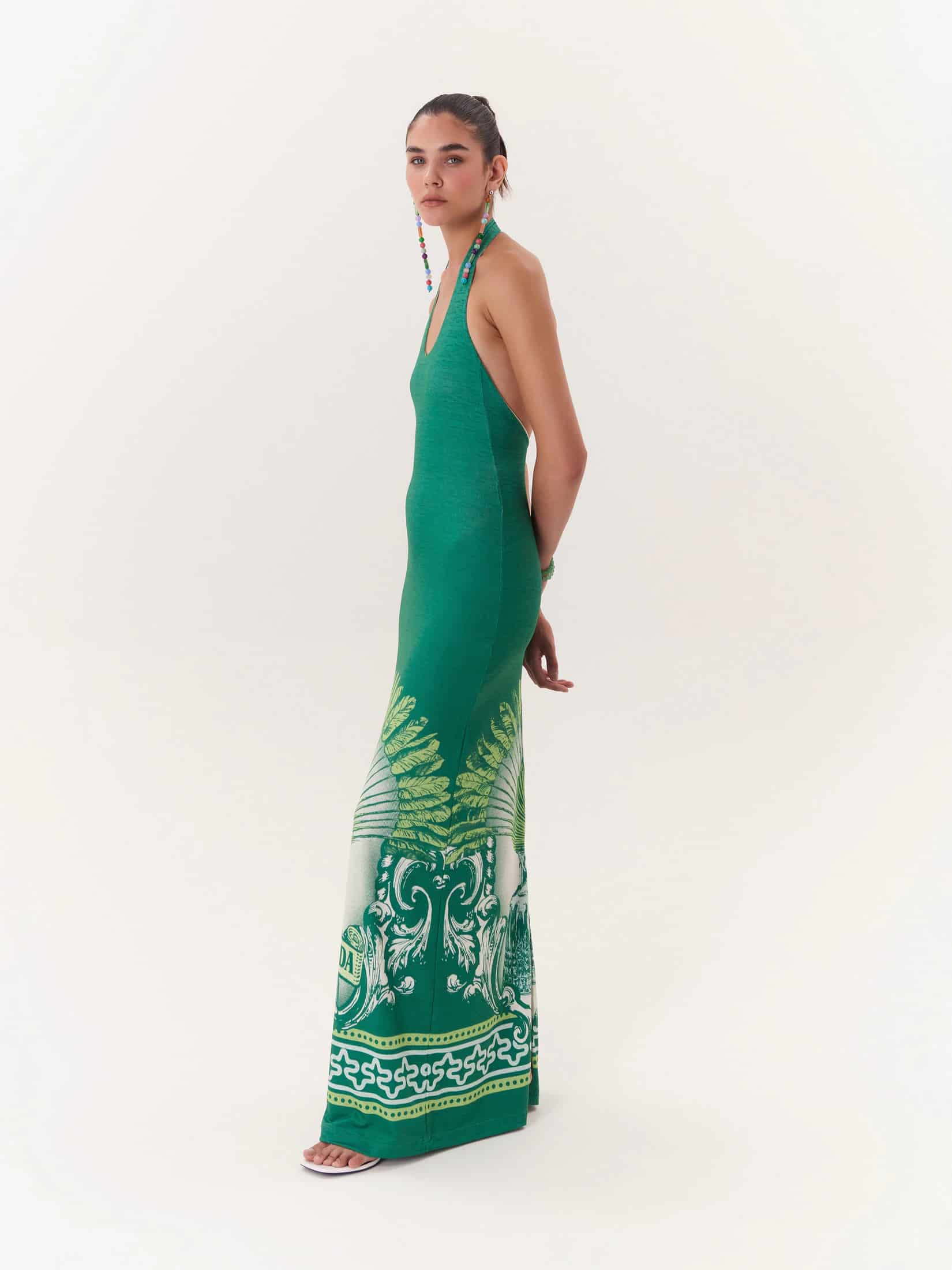 Halter Maxi Dress Solar - Verde - miniatura 2