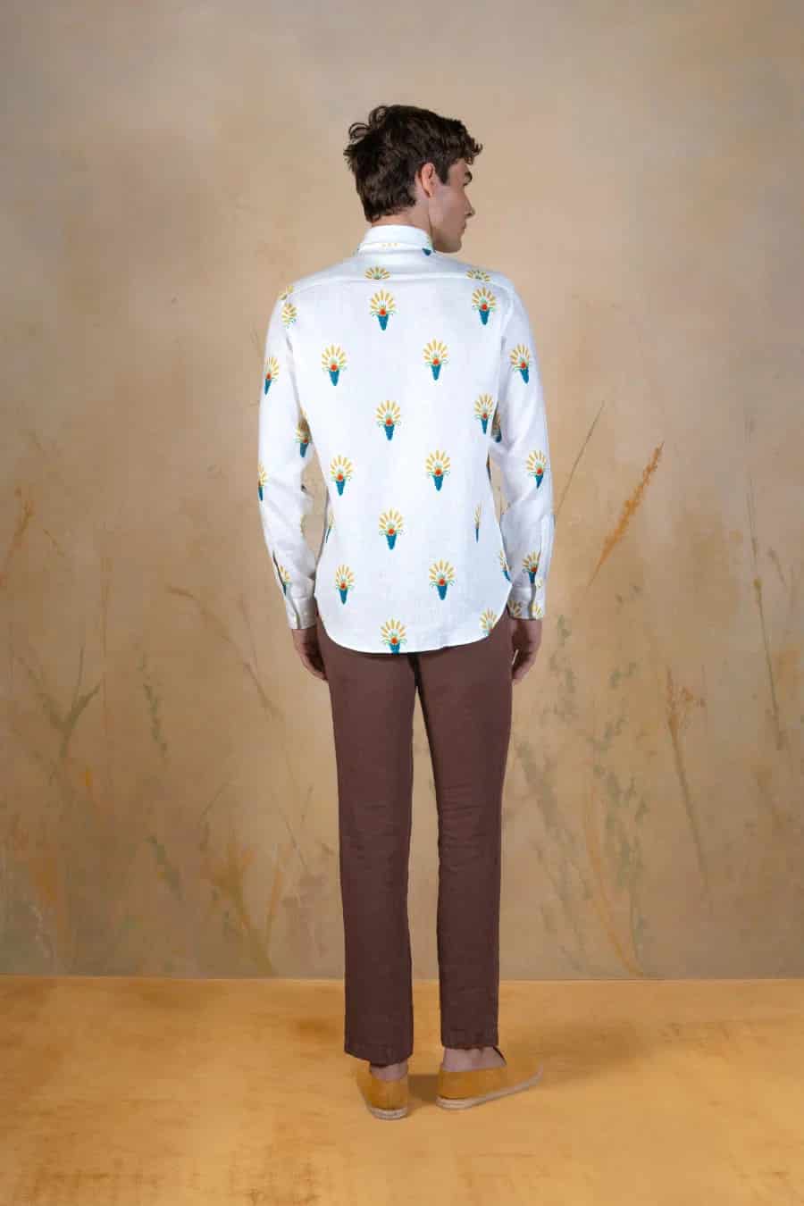 Ortuso linen shirt white - miniatura 3