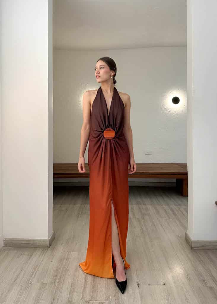 Vestido Teresa Degradé Cafe - miniatura 4