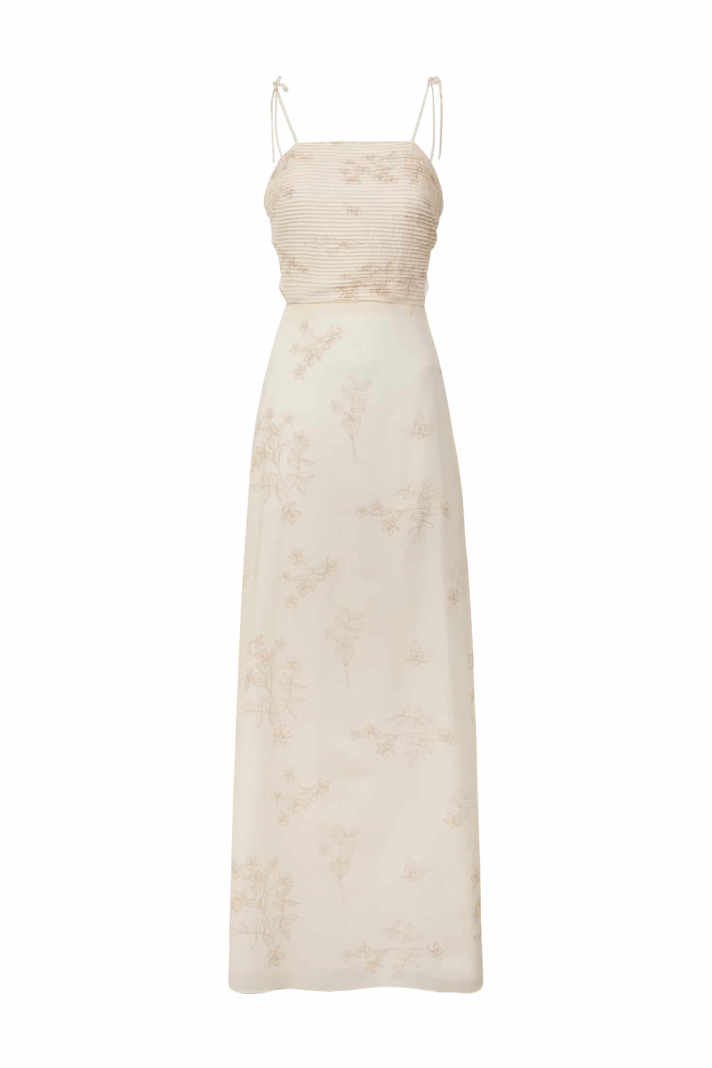 Tejada Pleated Cotton Midi Dress / Ivory Guayacan - miniatura 2