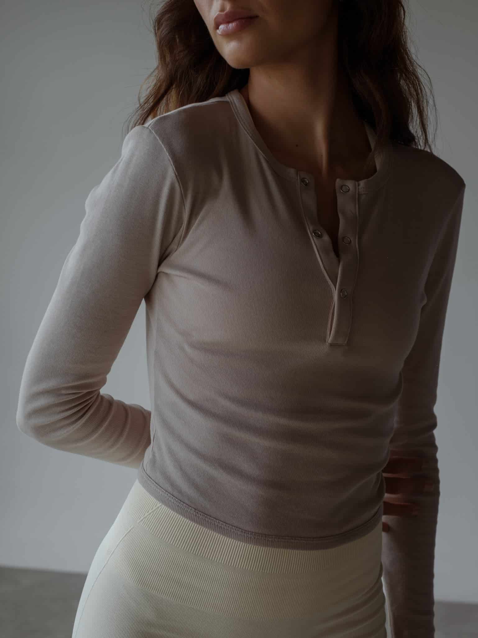 HALF BUTTON JERSEY - ASH - miniatura 1