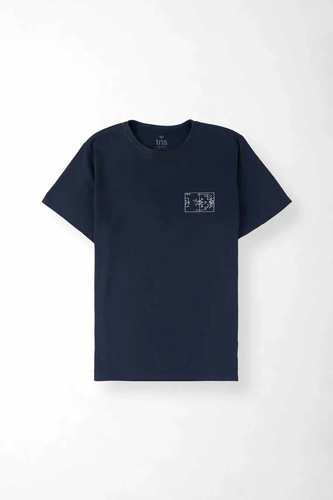 Camiseta regular fit con cuello en contraste en azul marino para hombre - miniatura 4