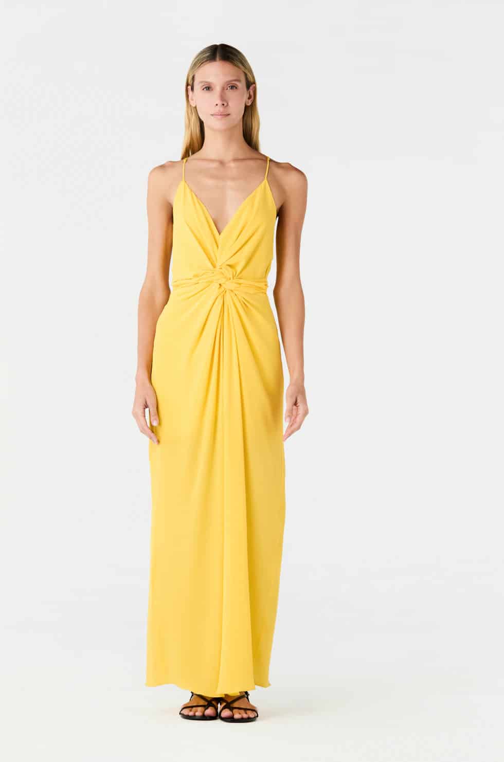 Macarena Silk Midi Dress / Yellow - miniatura 2