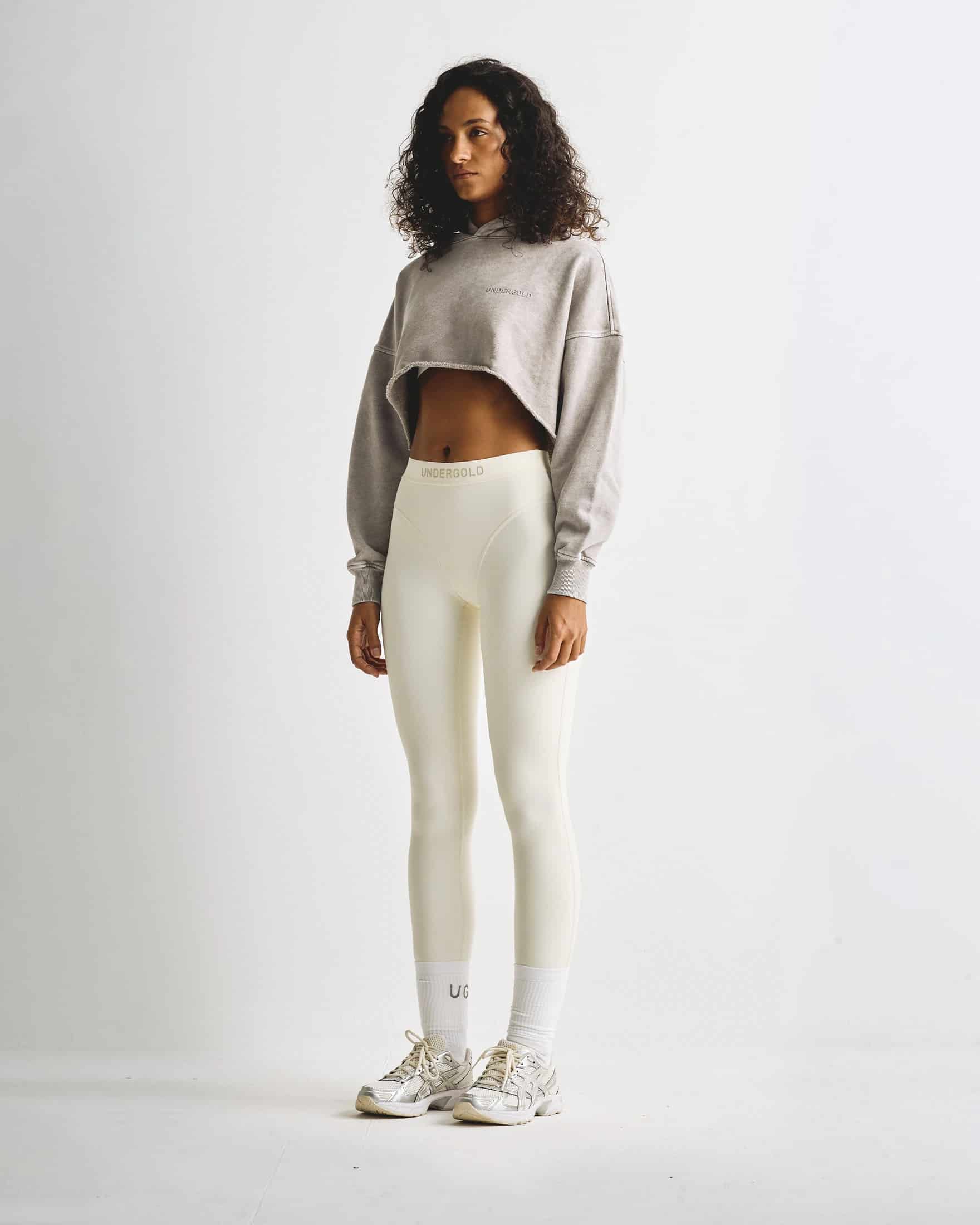 Line Logo Cropped Hoodie Washed Gray - miniatura 4