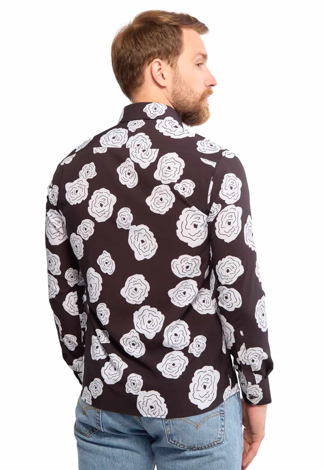 Camisa manga larga floral negra - miniatura 3