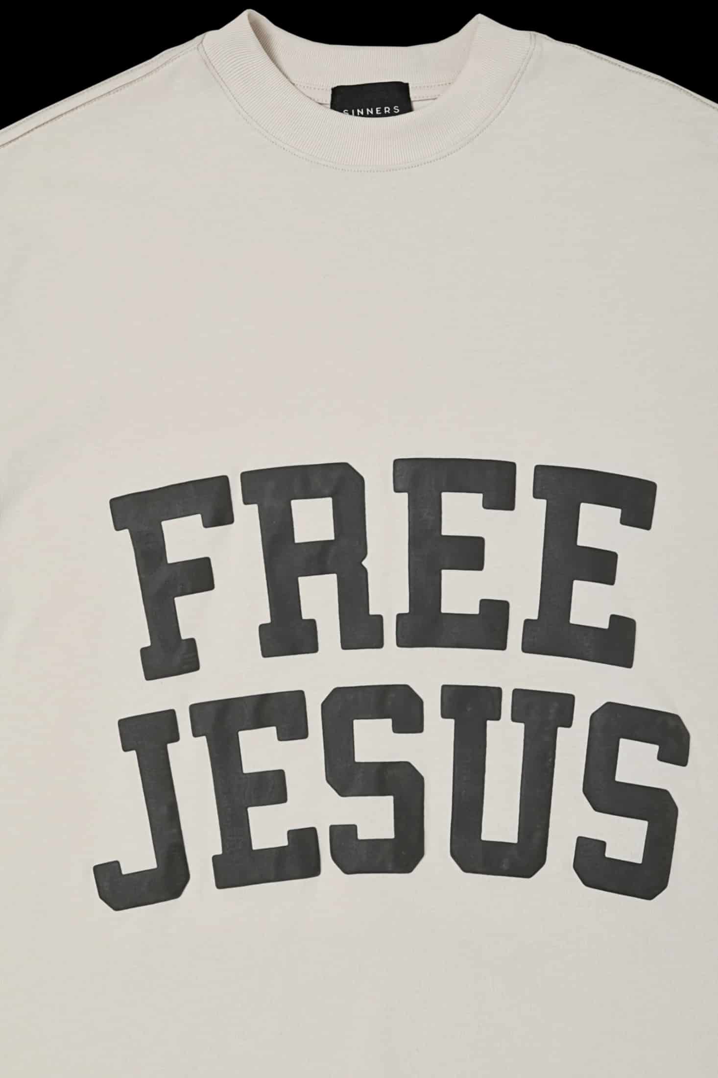 FREE JESUS OLIVE T-SHIRT - miniatura 4