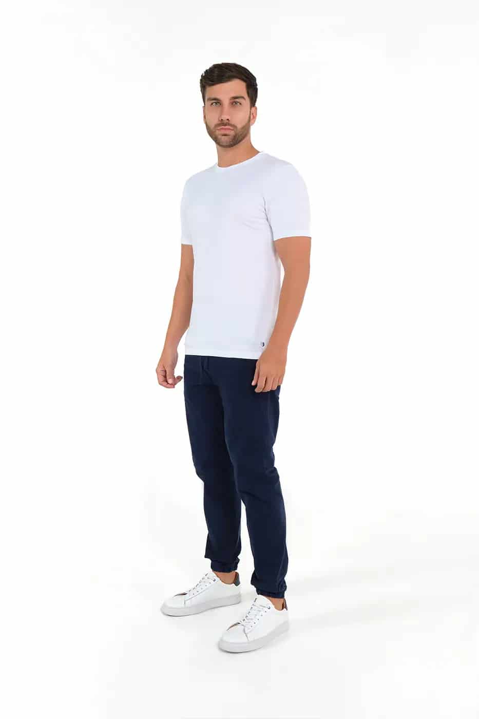 Pantalón Jogger Slim Fit Mezcla Algodón Azul Oscuro - miniatura 4