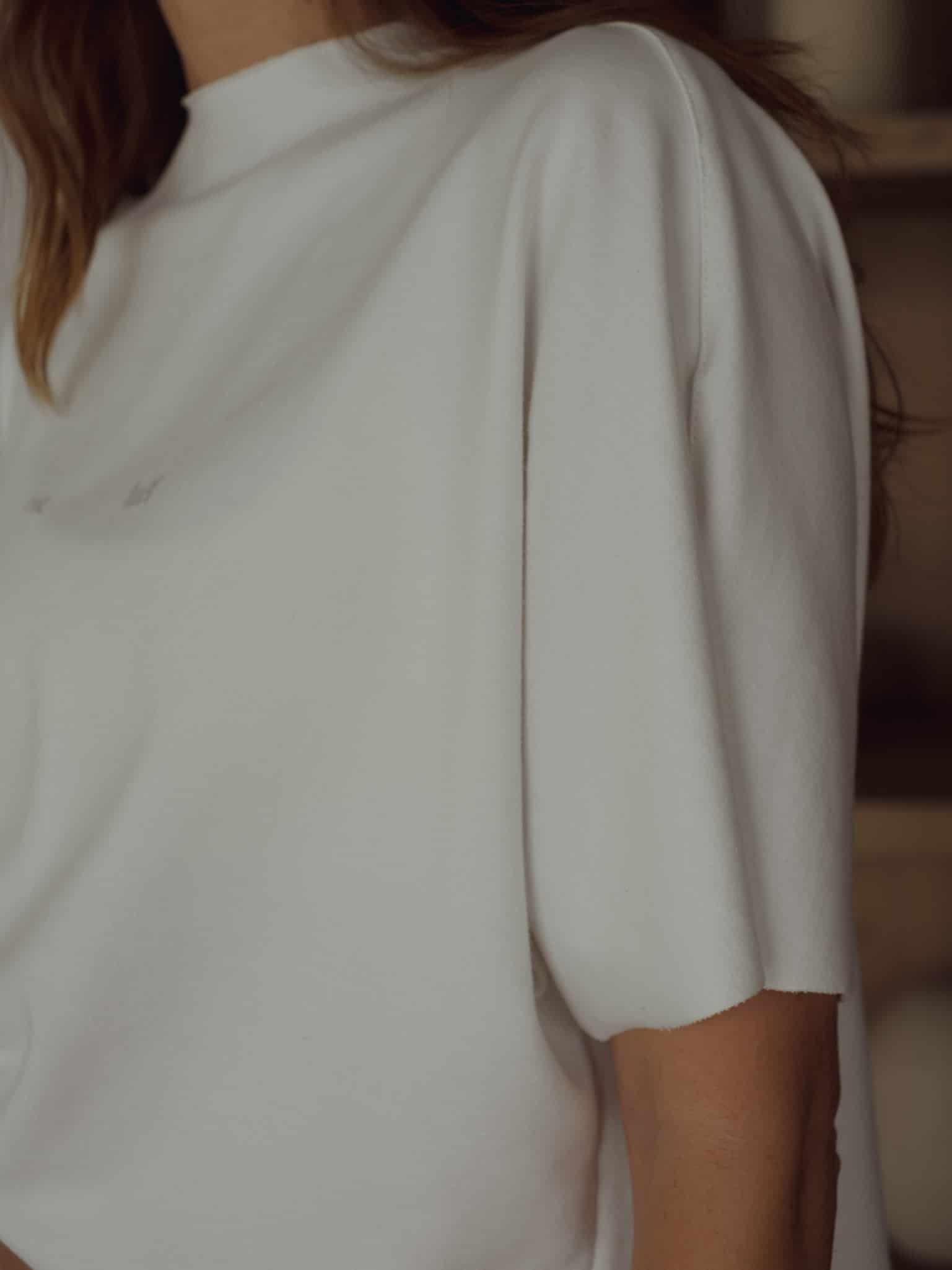 ONE HALF ROLLED SLEEVE T-SHIRT - SOFT WHITE - miniatura 9