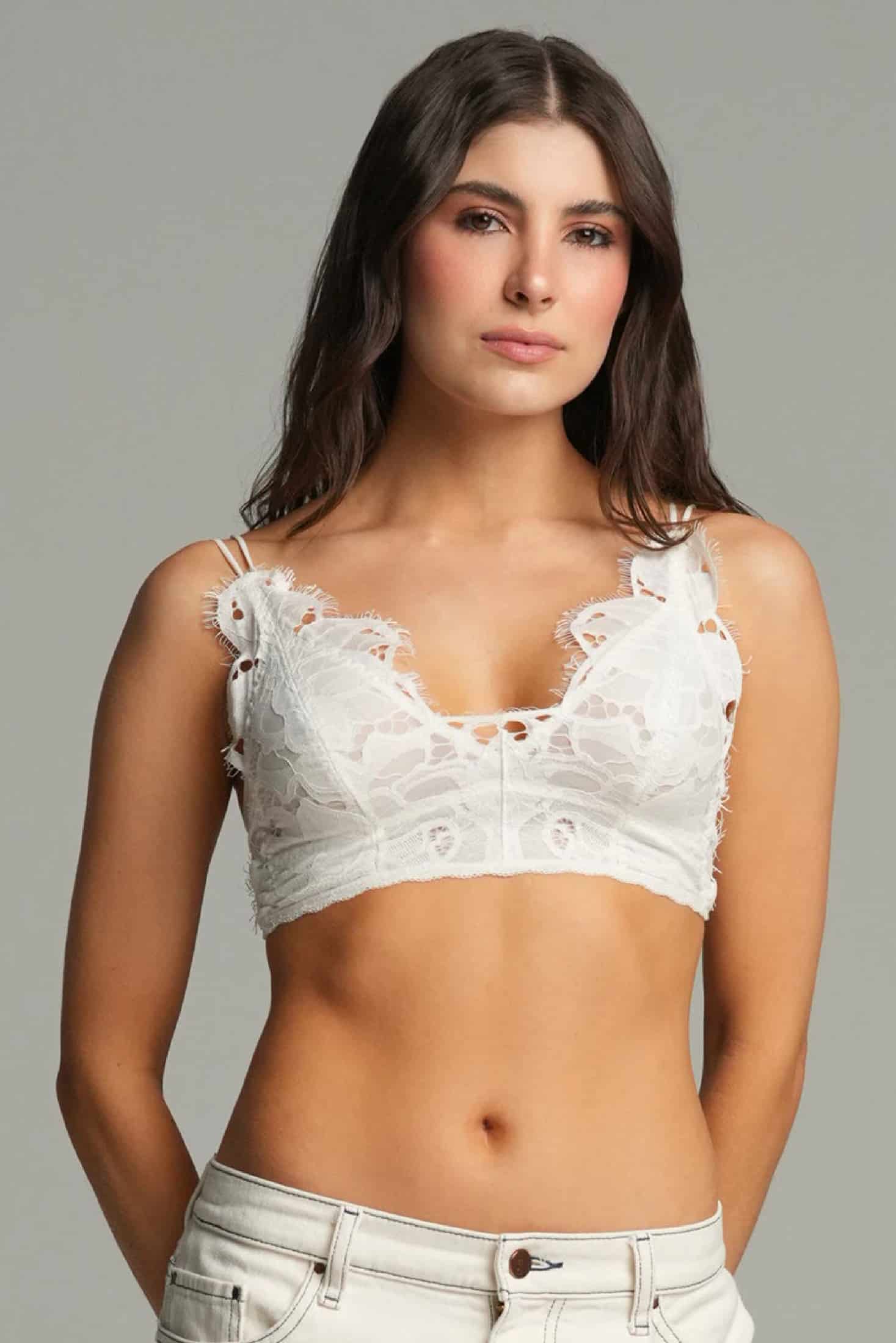 BRALETTE SIN ARO ELLIPSE ENCAJE ALGODÓN CRUDO - miniatura 1