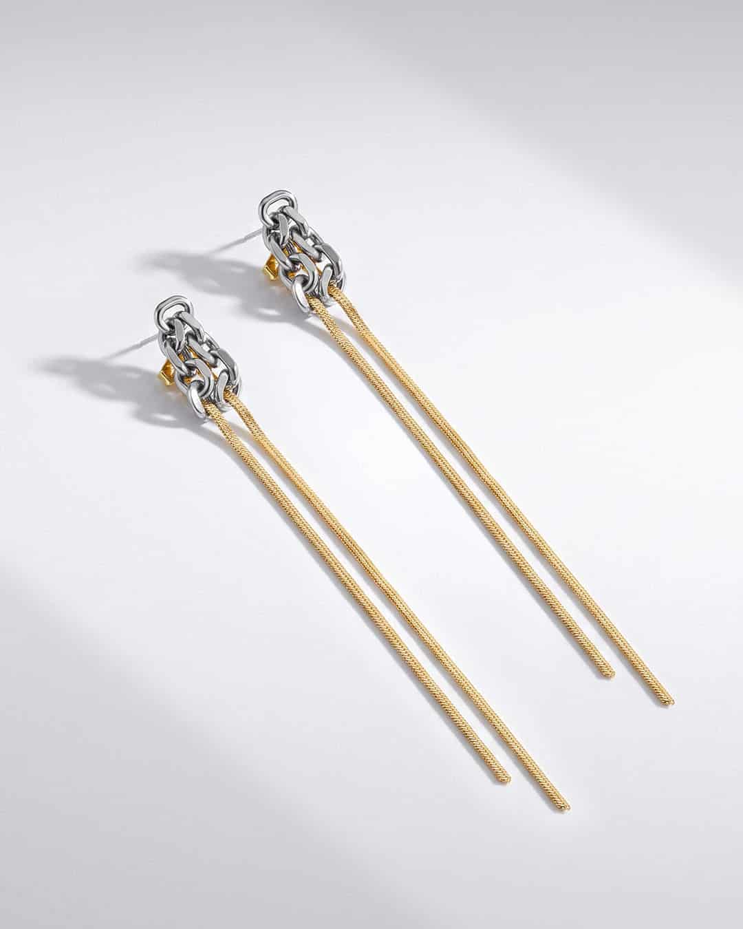 Aretes Eslabones Plana - miniatura 3