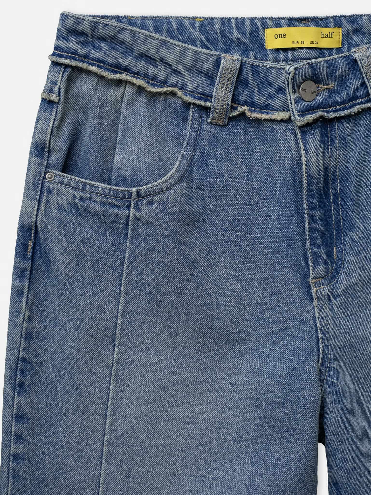 SPLIT LEG STRAIGHT JEAN - SOFT CLASSIC BLUE - miniatura 4